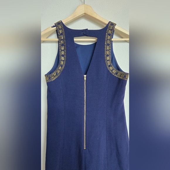 Lilly Pulitzer Navy Blue Largo Shift Beaded Dress Size 6 - Picture 5 of 11